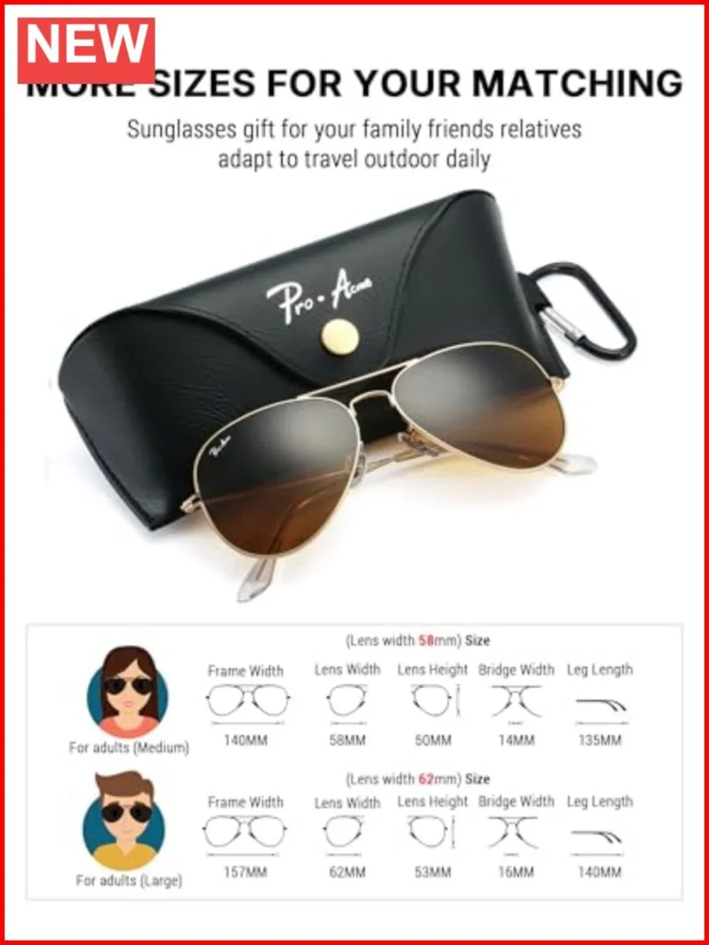 Classic Aviator Sunglasses with Glass Lenses, Metal Frame, UV400